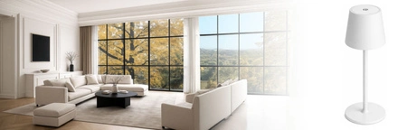 Lampa wewnętrzna zewnętrzna Lampka na taras ogródek stół LED USB Bezprzewodowa Biała LB-001 WHITE