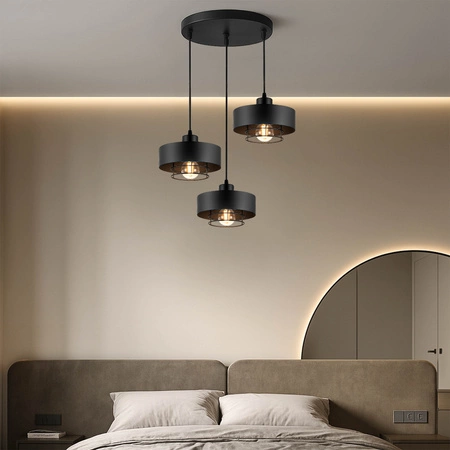 Lampa Wisząca LX- 1185 Czarna 3x E27 LEDLUX