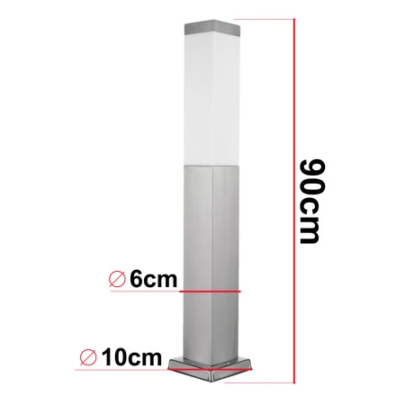 Lampa Ogrodowa Stojąca Słupek E27 LX- 810 Inox 90cm LEDLUX