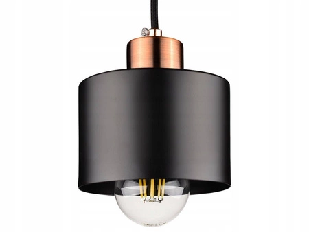Lampa Wisząca LX- 1037 Czarna + Miedź 1x E27 LEDLUX
