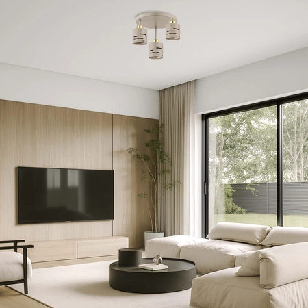 Lampa Wisząca Sufitowa Żyrandol Beżowa Ecru Kaszmir LX1431