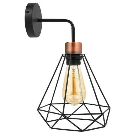 Kinkiet Lampa Ścienna LX- 1311 Czarna + Miedź 1x E27 LEDLUX