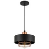Lampa Wisząca LX- 1187 Czarna + Miedź 1x E27 LEDLUX