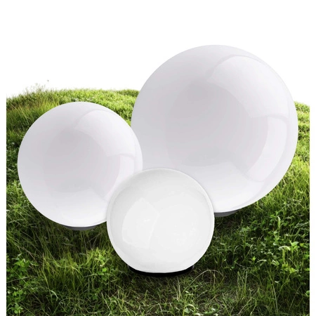 Zestaw LAMPA SOLARNA OGRODOWA BIAŁA KULA LED WBIJANA 10/15/20 LEDLUX