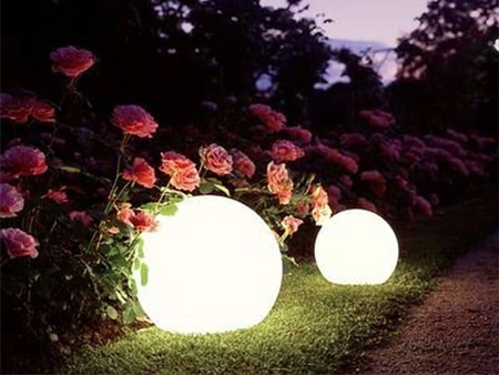 4x Lampa Solarna LED Wbijana Ogrodowa biała kula 25cm LSOL-024 LEDLUX