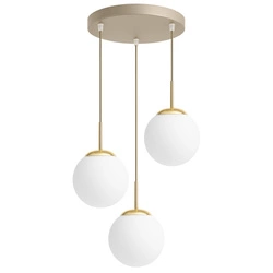 Lampa wisząca sufitowa szklane kule 4xE27 ZŁOTA beżowa GLAMOUR nowoczesna LX1424