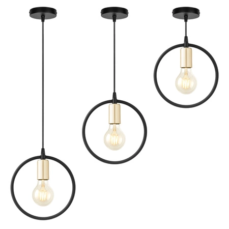 Lampa Wisząca LX-1360 Czarna+ Złoto 1x E27 LEDLUX