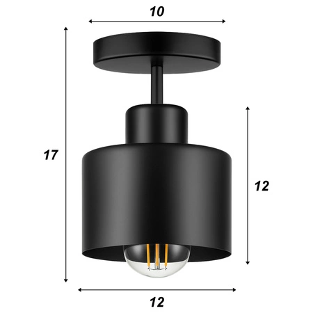 Lampa Sufitowa LX- 1038 Czarna 1x E27 LEDLUX