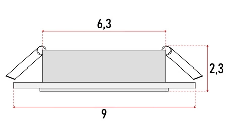 Zestaw 6x Oprawa Halogenowa Szklana LX-6002 Lustrzana Kwadratowa + Żarówki GU10 6,5W biała zimna LEDLUX