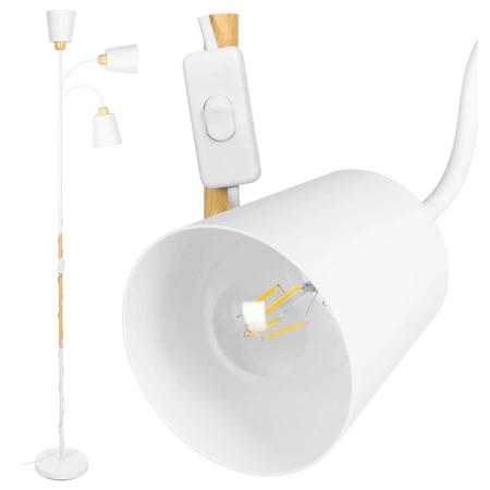 Lampa Podłogowa stojąca LED E27 nowoczesna Biała Regulowana do salonu Loft LPD-004 E27 LEDLUX