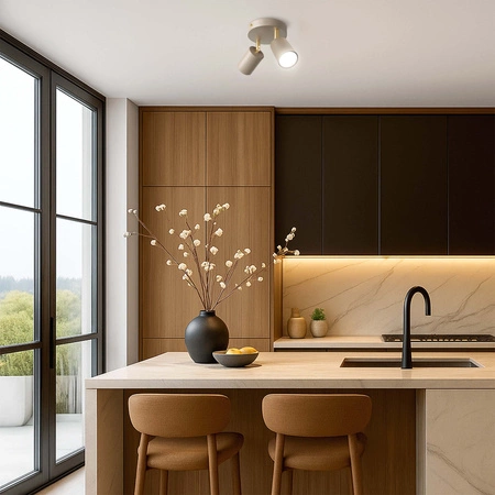 Lampa sufitowa KINKIET LED GU10 beżowa Spot Kaszmir Premium LX1341