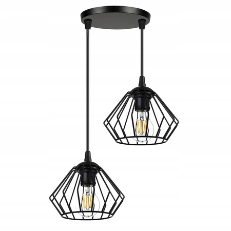 Lampa Wisząca LX- 1042 Czarna 2x E37 LEDLUX