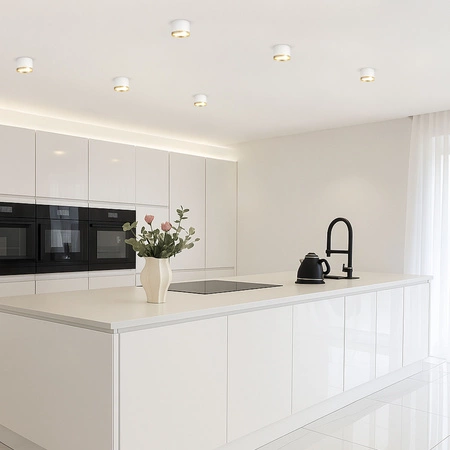 OPRAWA NATYNKOWA Sufitowa HALOGENOWA TUBA LED GX53 Walec SPOT Nowoczesna Biała OPN-017