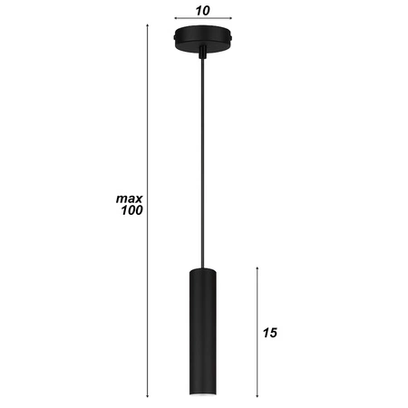 Lampa Sufitowa wisząca LED Tuba Czarna LEDLUX nowoczesna Gu10 LX-1355 Czarna 1x GU10 LEDLUX