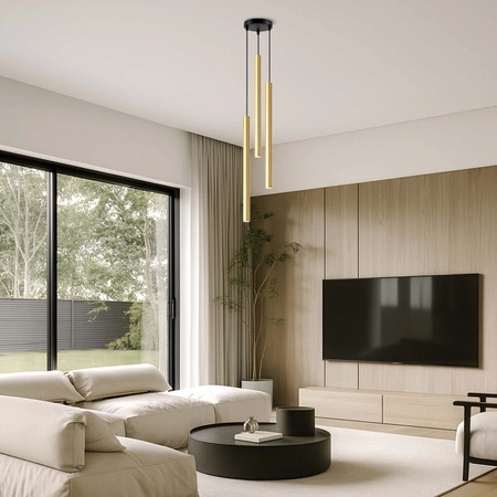 Lampa Sufitowa wisząca LED Tuba ZŁOTA nowoczesna 3xG9 LX-1161 LEDLUX