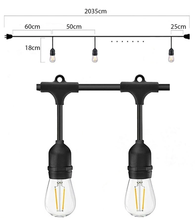 Girlanda świetlna LED Ogrodowa 20m 40x E27 LEDLUX