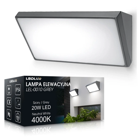 Lampa elewacyjna LED zewnętrzna kinkiet ogrodowy Premium LEL-0010 Szara LEDLUX