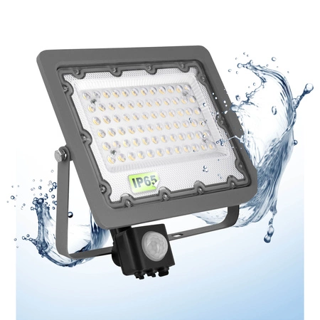 Halogen reflektor naświetlacz LED 50W z czujnik ruchu zmierzchu zewnetrzny LNA-03 PIR biała neutralna LEDLUX