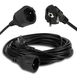 PRZEDŁUŻACZ OGRODOWY DO LAMPEK KOSIARKI BUDOWLANY GRUBY SZNUR 5m BLACK LEDLUX