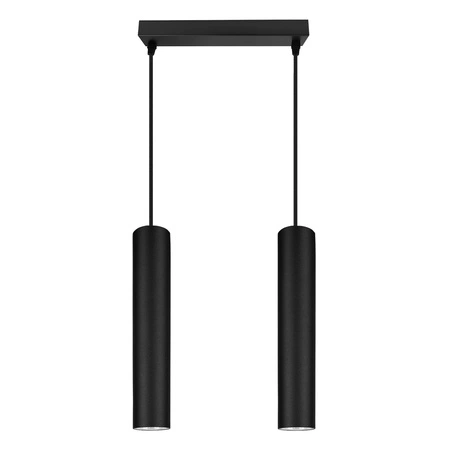 Lampa Sufitowa Wisząca Żyrandol Plafon Tuba Tuby metalowa Czarna LED LX-1351 Czarna 2x GU10 LEDLUX