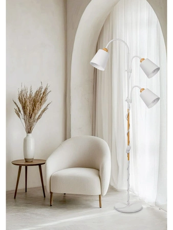 Lampa Podłogowa stojąca 3xE27 nowoczesna Czarna Regulowana do salonu Loft LPD-006 WHITE E27 LEDLUX