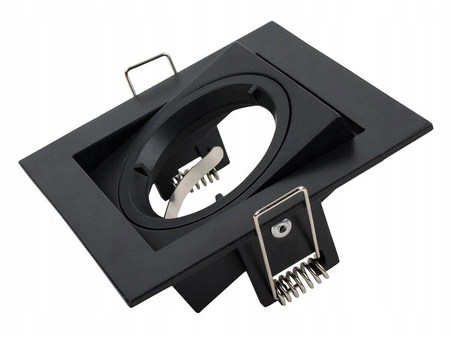 Zestaw Oprawa Halogenowa Ruchoma D- 001 Kwadrat Czarna + Żarówka GU10 3.5W biała ciepła LEDLUX