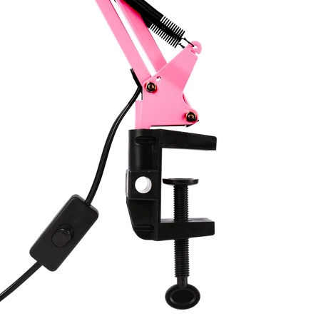 Lampka Nocna Biurkowa Stołowa Kreślarska LX- 1809 Różowa 1x E27 LEDLUX