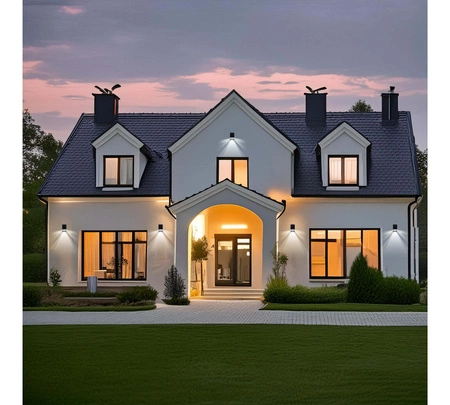 Kinkiet Ogrodowy Lampa Elewacyjna Zewnętrzna LX- 9112-1 PIR Czarna LEDLUX