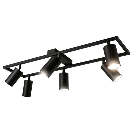 LAMPA SUFITOWA 6xGU10 czarna regulowana SPOT oprawa halogenowa natynkowa OPN-010 6x GU10 BLACK