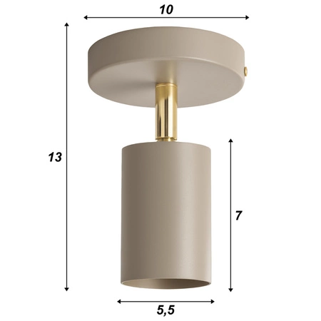 Lampa sufitowa KINKIET LED GU10 beżowa 2w1 Spot Kaszmir Premium LX1427