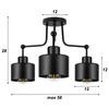 Lampa Sufitowa LX- 1036 Czarna 3x E27 LEDLUX