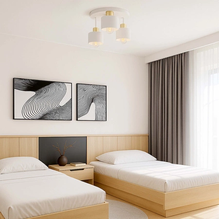 Lampa Sufitowa LX- 1020 Biała + Złoto 3x E27 LEDLUX