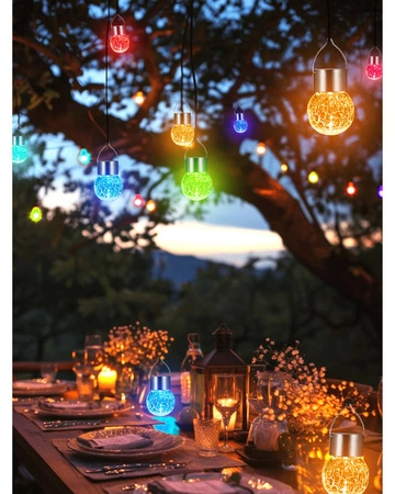 4x Lampka lampa SOLARNA Ogrodowa LED LATARENKA Szklana Kula RGB różne kolory LSOL-065 LEDLUX