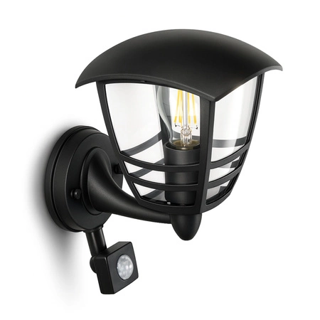 Lampa elewacyjna LED zewnętrzna kinkiet ogrodowy Premium LEL-0008 PIR CZARNA LEDLUX