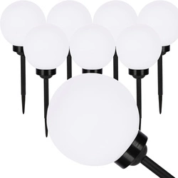 Lampa Solarna LED biała kula 15cm LSOL-002 LEDLUX