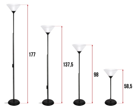 Lampa Podłogowa Czarna Regulowana, Klosz E27 na Elastycznym Ramieniu LPD-003 E27 LEDLUX