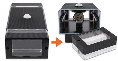 Kinkiet Ogrodowy Lampa Elewacyjna Zewnętrzna LX- 9110 PIR Czarna LEDLUX