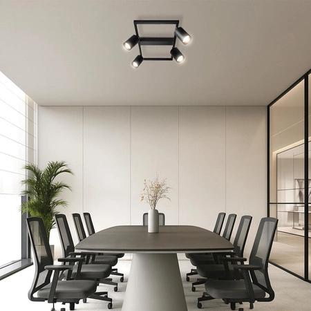 LAMPA SUFITOWA 4xGU10 czarna regulowana SPOT oprawa halogenowa natynkowa OPN-009 4x GU10 BLACK