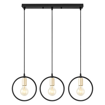 Lampa Wisząca LX-1362 Czarna+ Złoto 3x E27 LEDLUX