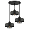 Lampa Wisząca LX- 1185 Czarna 3x E27 LEDLUX