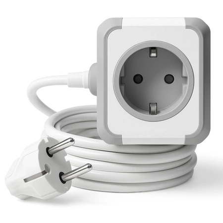 Przedłużacz USB KOSTKA 3-gniazda 3m Rozgałęźnik wyłącznik + 4xUSB szary