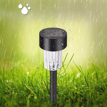 Lampa Solarna LED SŁUPEK OGRODOWY WBIJANY Czarny pochodnia nowoczesny LSOL-004 LEDLUX