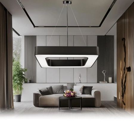 Lampa Sufitowa Wisząca LED Kwadratowa LX- 903 72W Czarna biała ciepła neutralna zimna LEDLUX
