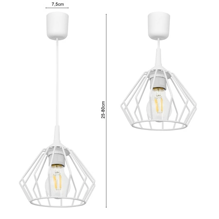 Lampa Wisząca LX- 1030 Biała 1x E27 LEDLUX