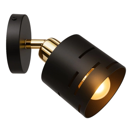Kinkiet ścienny lampa sufitowa 2w1 E27 czarny złoty nowoczesny wewnętrzny LX1432