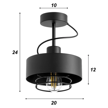 Lampa Sufitowa LX- 1259 Czarna 1x E27 LEDLUX