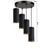 Lampa Wisząca LX- 1307 Czarna 4x E27 LEDLUX