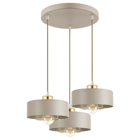 Lampa Wisząca Sufitowa Plafon Żyrandol Beżowa Ecru Kaszmir Loft Edison LX1185