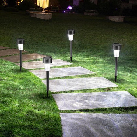 Lampa Solarna LED SŁUPEK OGRODOWY WBIJANY Czarny pochodnia nowoczesny LSOL-004 LEDLUX