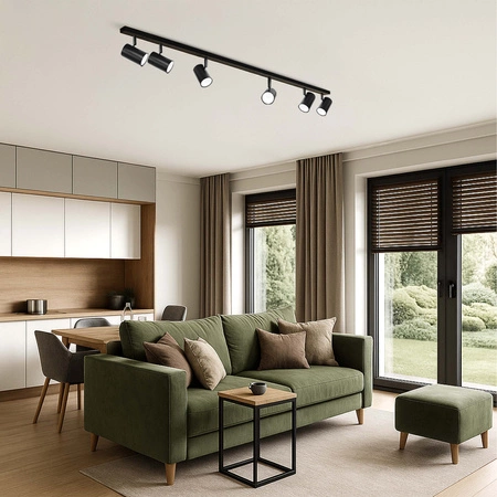 LAMPA SUFITOWA 6xGU10 czarna regulowana SPOT oprawa halogenowa natynkowa OPN-006 6x GU10 BLACK